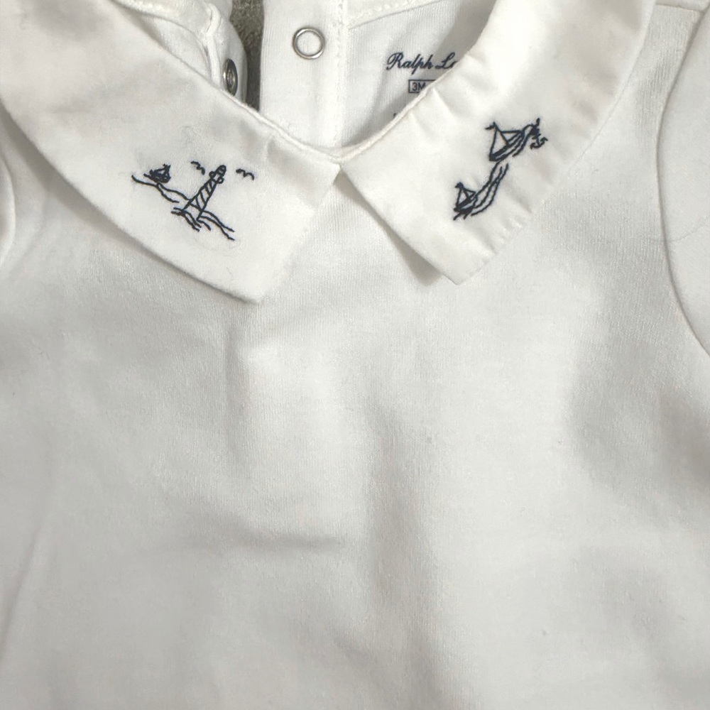 Ralph Lauren White Shirt with Nautical Embroidery. New with tags never been use